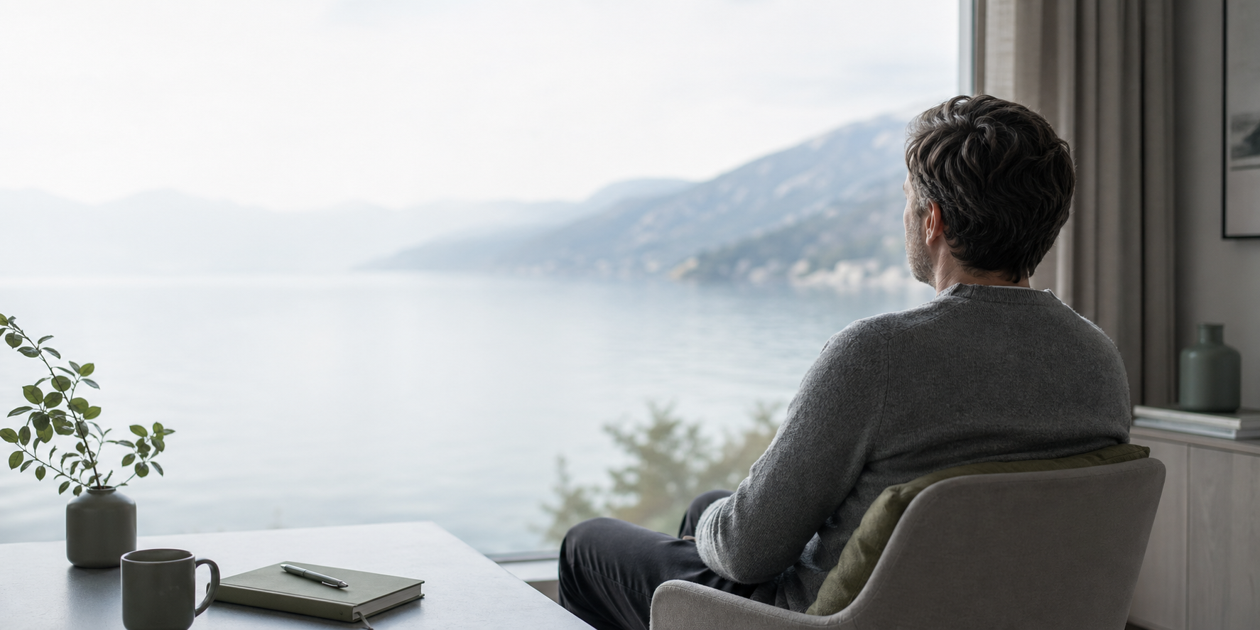 Ruhige Szene mit einer Person als Titelbild für Stimmung und Depression